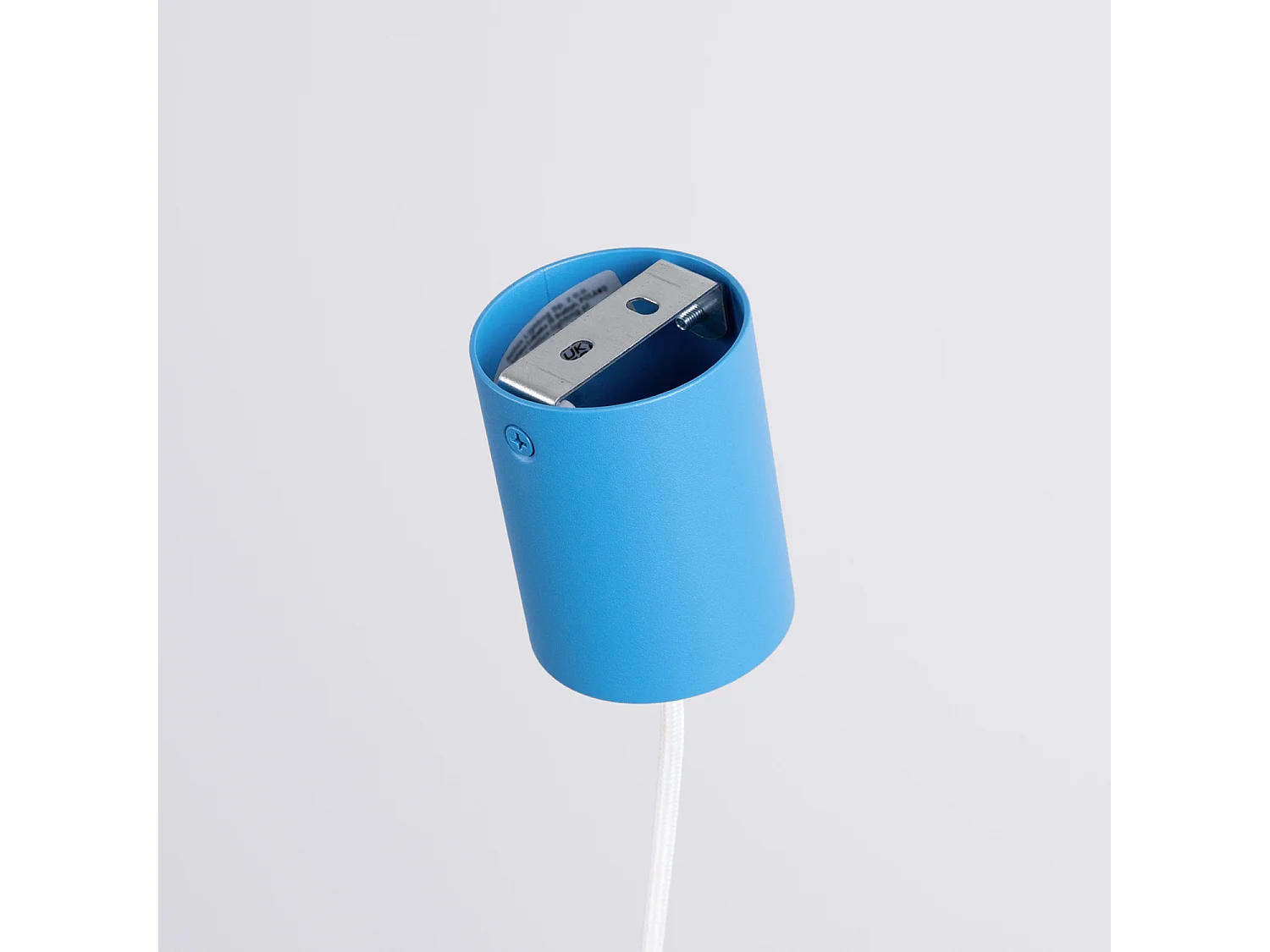 Lampe suspendue minimaliste en aluminium - 1 sources lumineuses - L.10 x H.125 cm - bleu clair