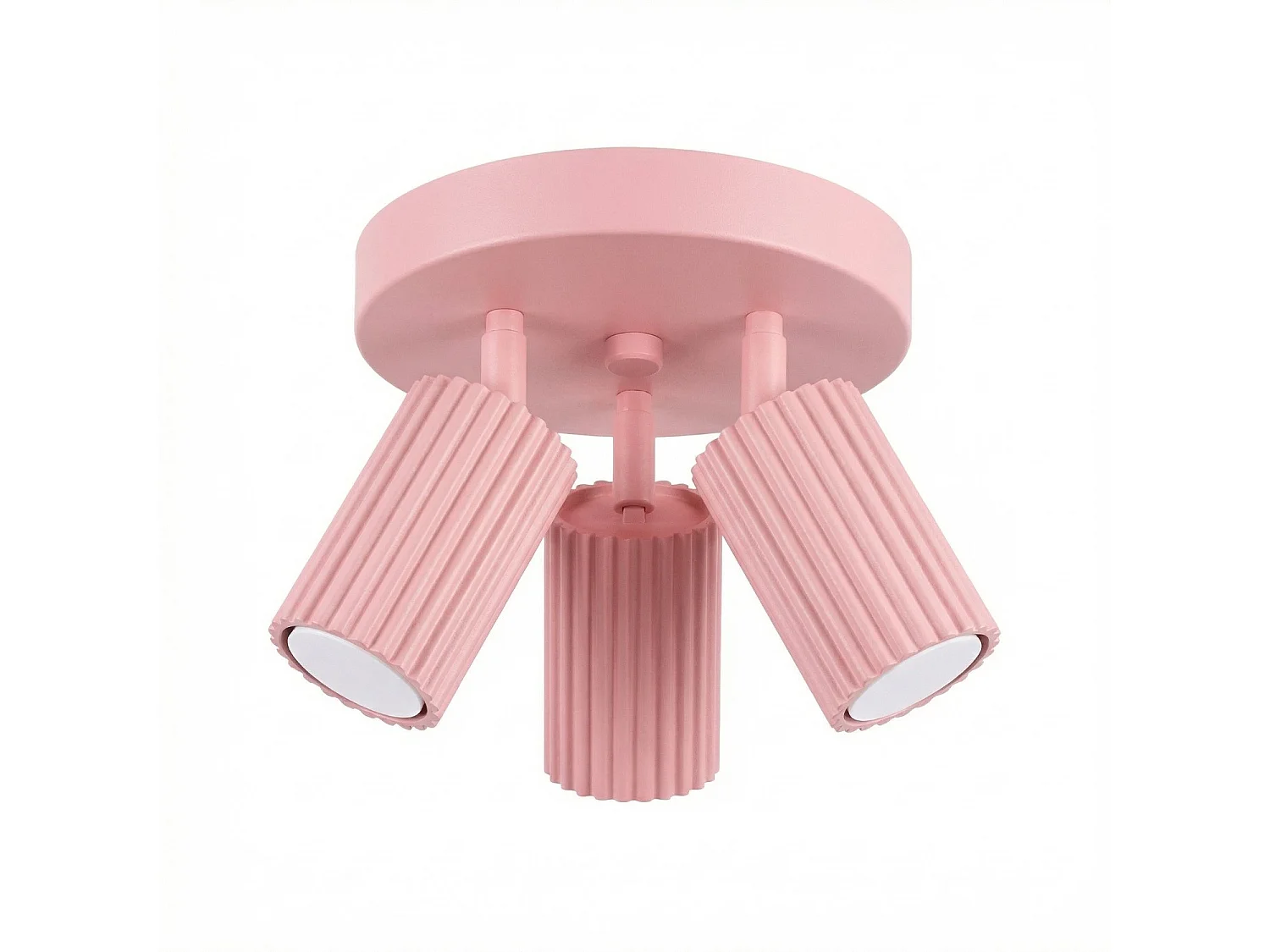 Plafonnier minimaliste en aluminium - 3 sources lumineuses - L.19,5 x H.18 cm - rose