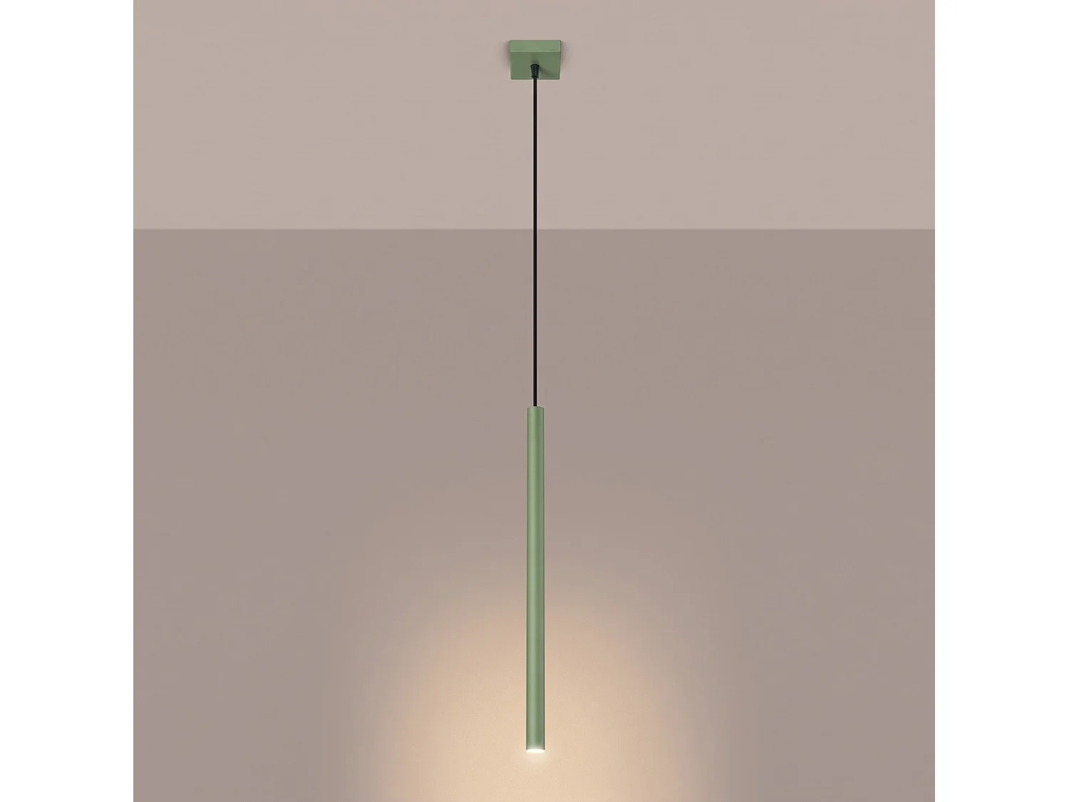 Lampe suspendue moderne en acier - 1 sources lumineuses - L.8 x H.120 cm - sauge