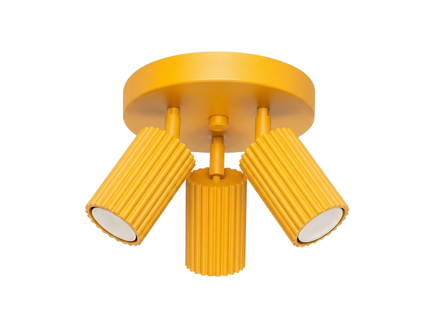 Plafonnier minimaliste en aluminium - 3 sources lumineuses - L.19,5 x H.18 cm - jaune