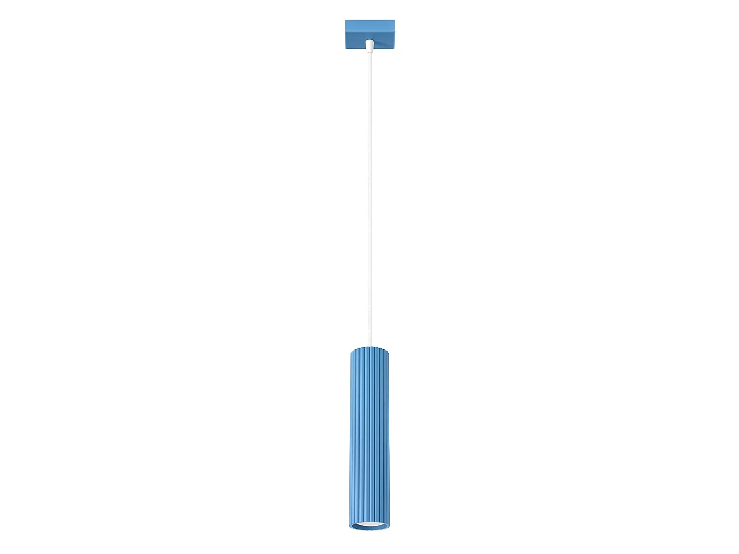 Lampe suspendue minimaliste en aluminium - 1 sources lumineuses - L.8 x H.118 cm - bleu clair