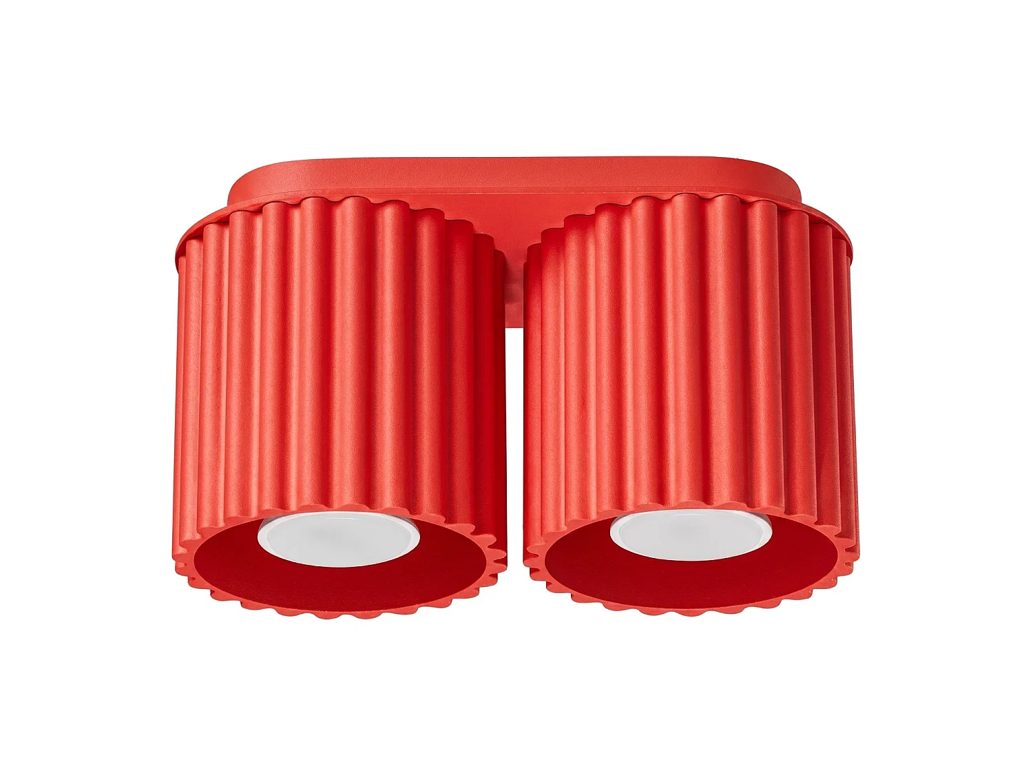 Plafonnier minimaliste en aluminium - 2 sources lumineuses - L.21 x H.12 cm - rouge