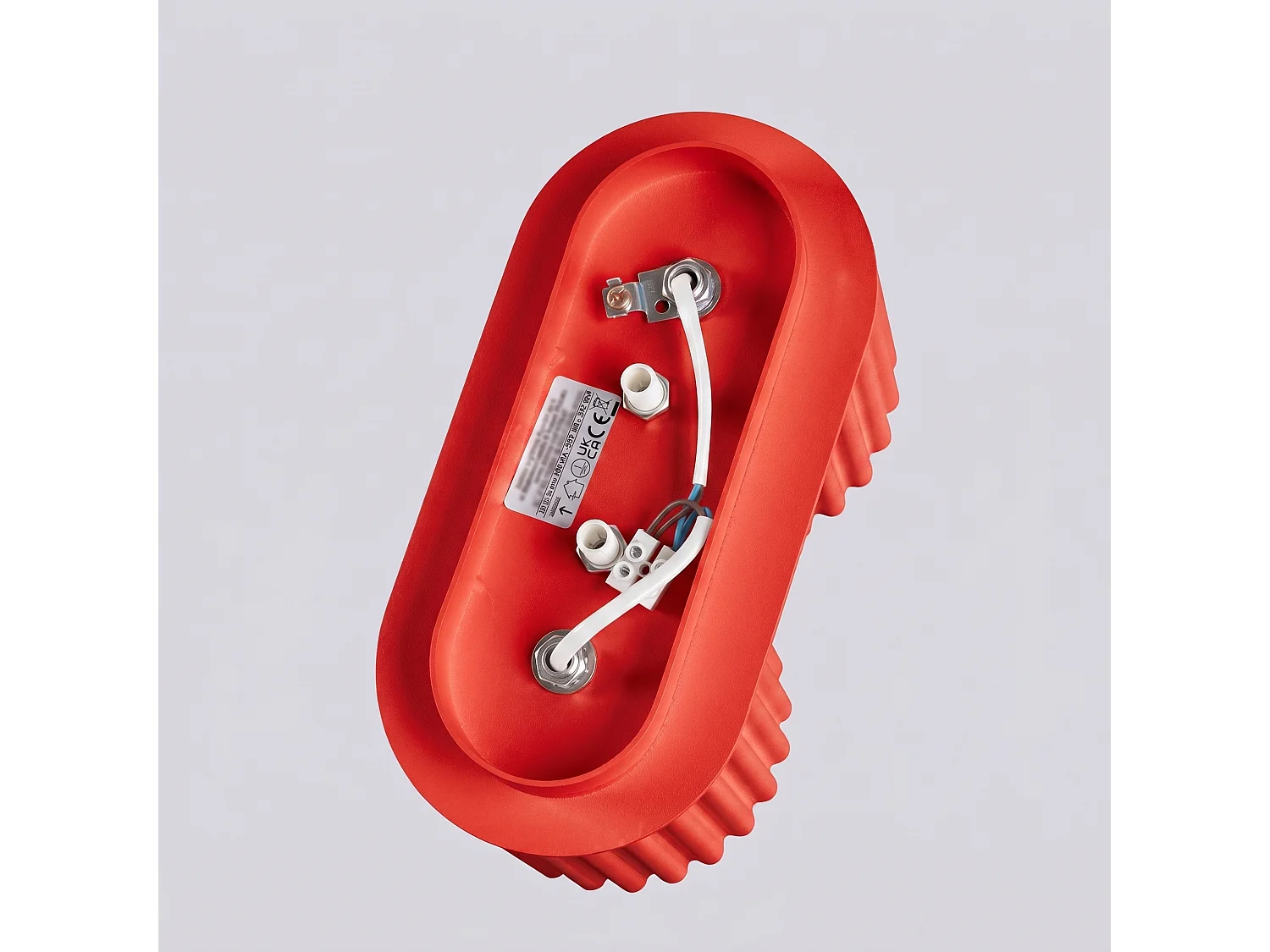 Plafonnier minimaliste en aluminium - 2 sources lumineuses - L.21 x H.12 cm - rouge