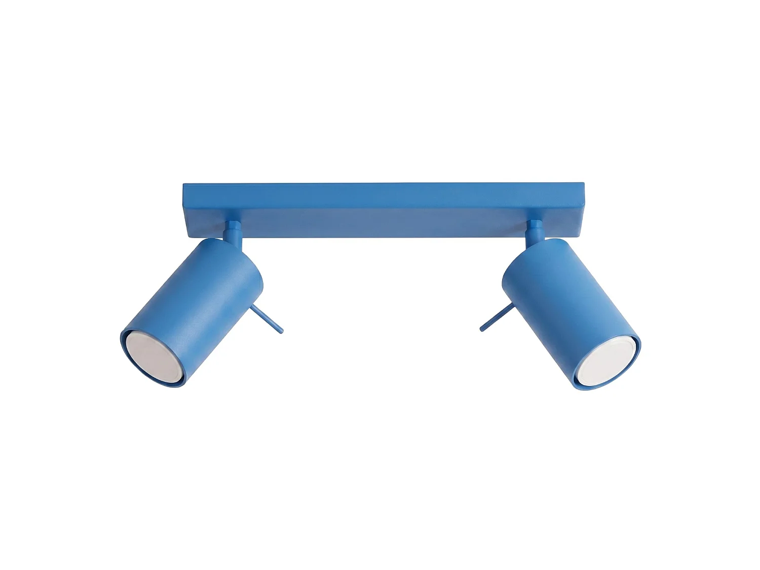 Plafonnier moderne en acier - 2 sources lumineuses - L.30 x H.16 cm - bleu clair