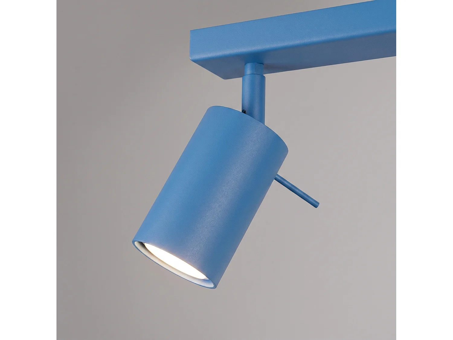 Plafonnier moderne en acier - 2 sources lumineuses - L.30 x H.16 cm - bleu clair