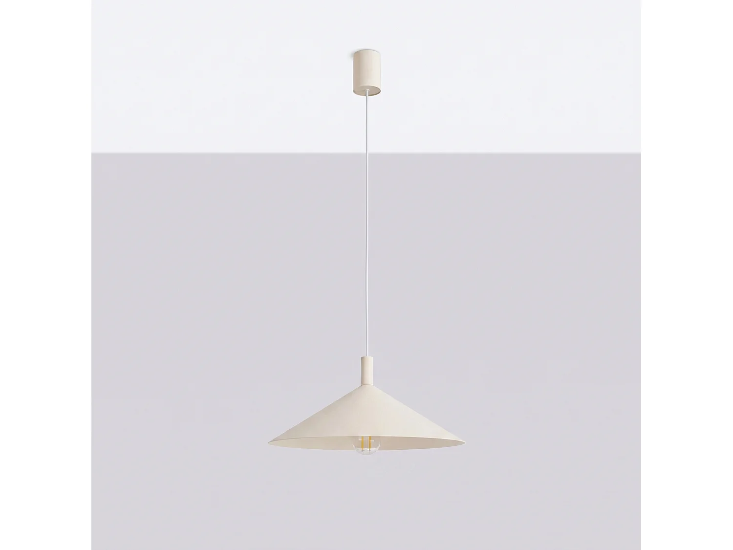 Lampes suspendues NOX moderne en acier - 1 sources lumineuses - L.40 x H.135 cm - beige