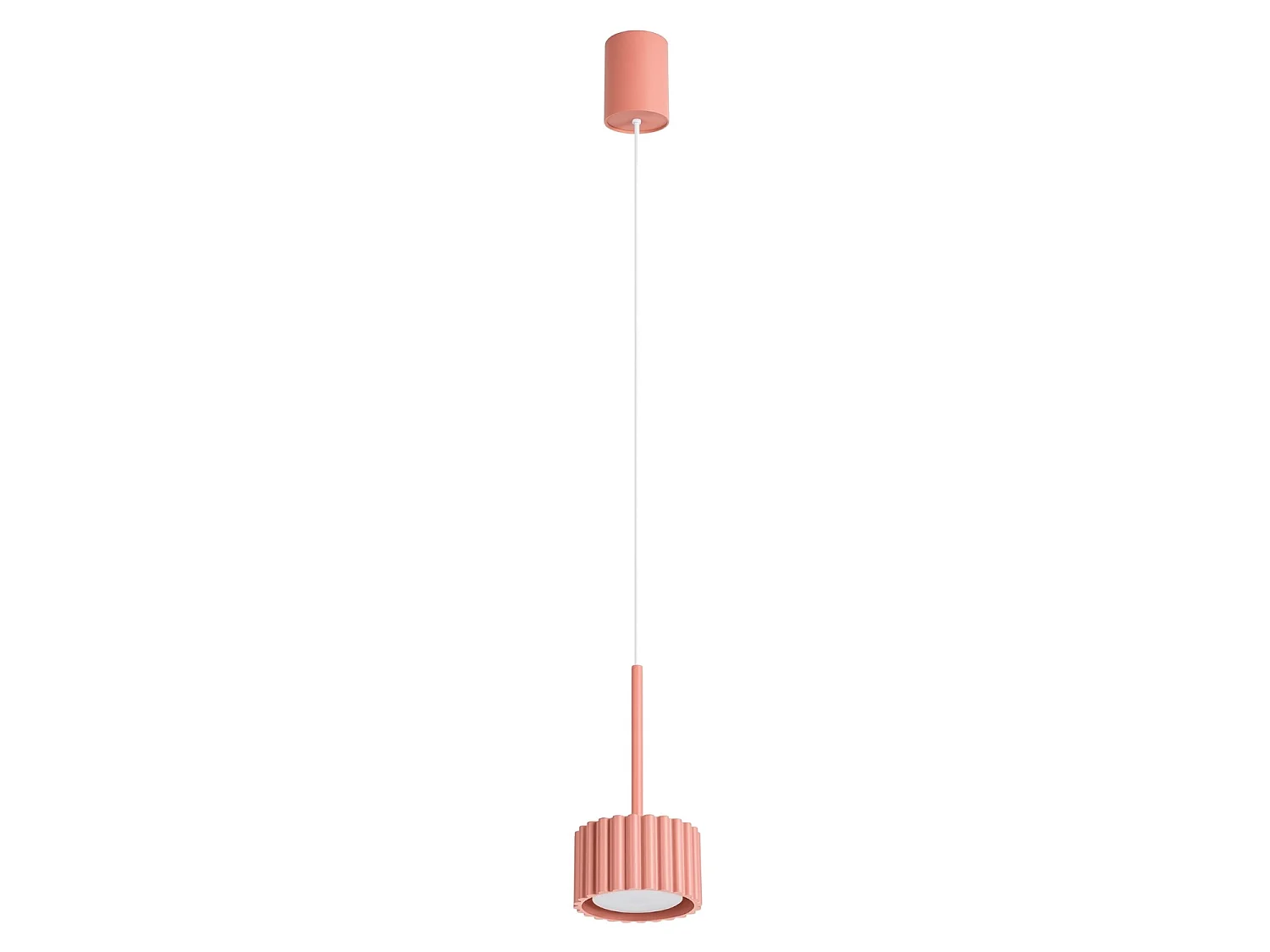 Lampe suspendue minimaliste en aluminium - 1 sources lumineuses - L.10 x H.125 cm - pêche