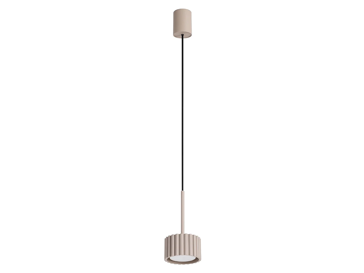 Lampe suspendue minimaliste en aluminium - 1 sources lumineuses - L.10 x H.125 cm - taupe