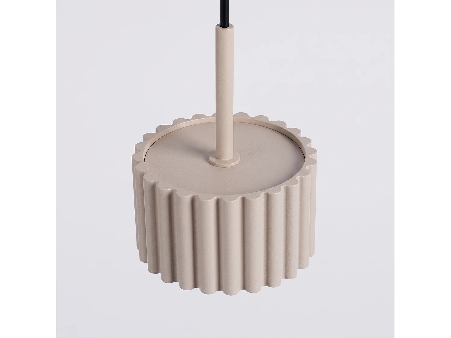 Lampe suspendue minimaliste en aluminium - 1 sources lumineuses - L.10 x H.125 cm - taupe