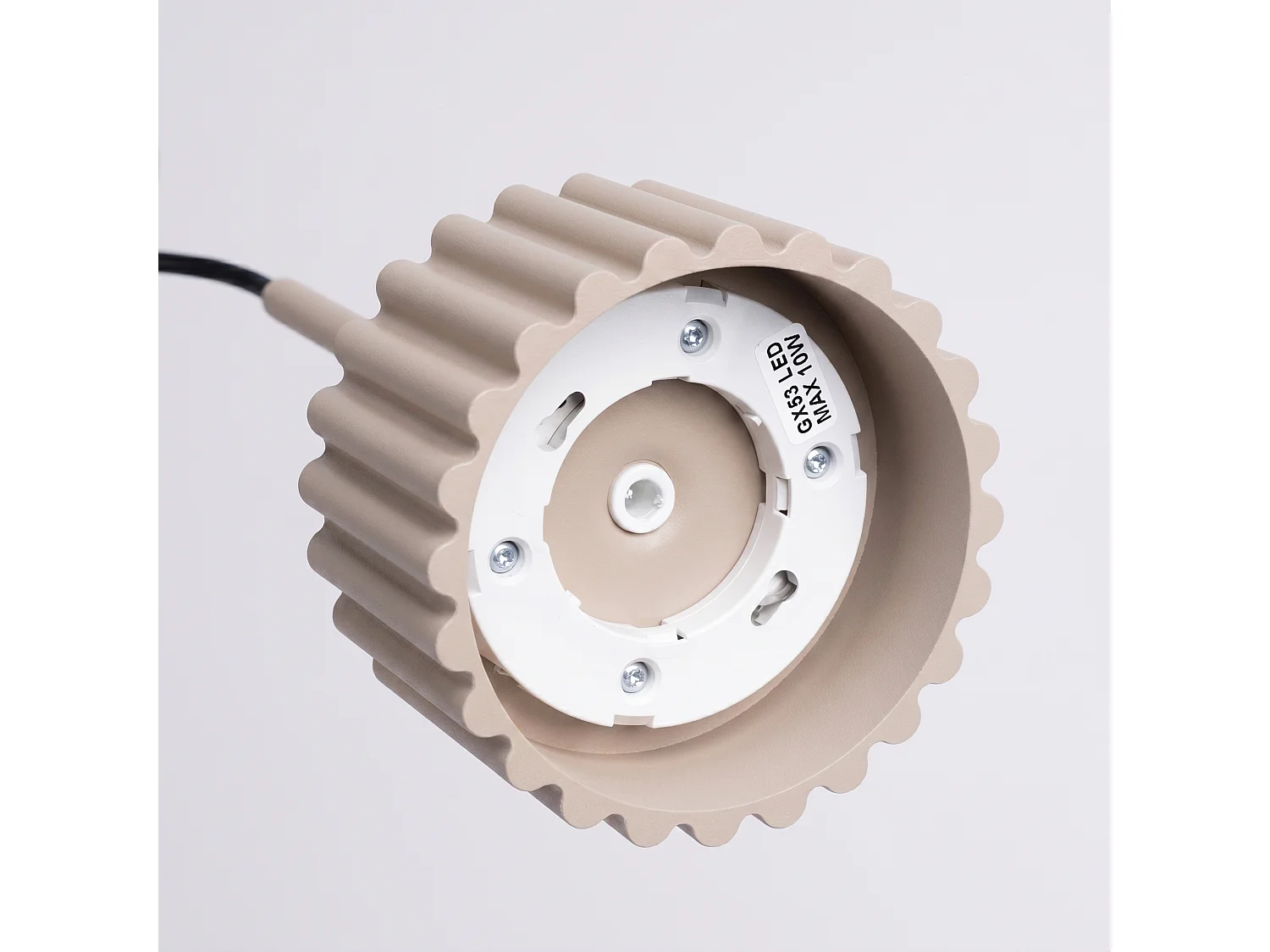 Lampe suspendue minimaliste en aluminium - 1 sources lumineuses - L.10 x H.125 cm - taupe