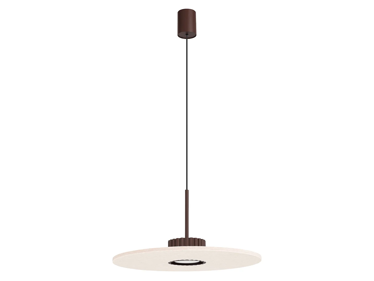 Hanglampen OVO minimalistisch van  - 1 lichtbronnen - L.40 x H.125 cm - bruin/beige