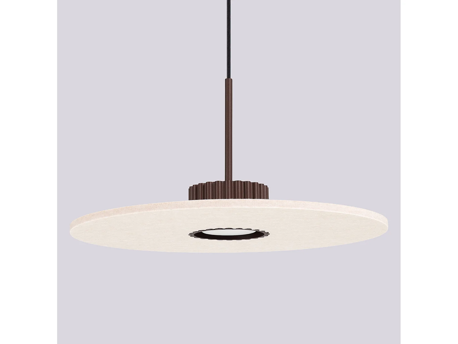 Hanglampen OVO minimalistisch van  - 1 lichtbronnen - L.40 x H.125 cm - bruin/beige