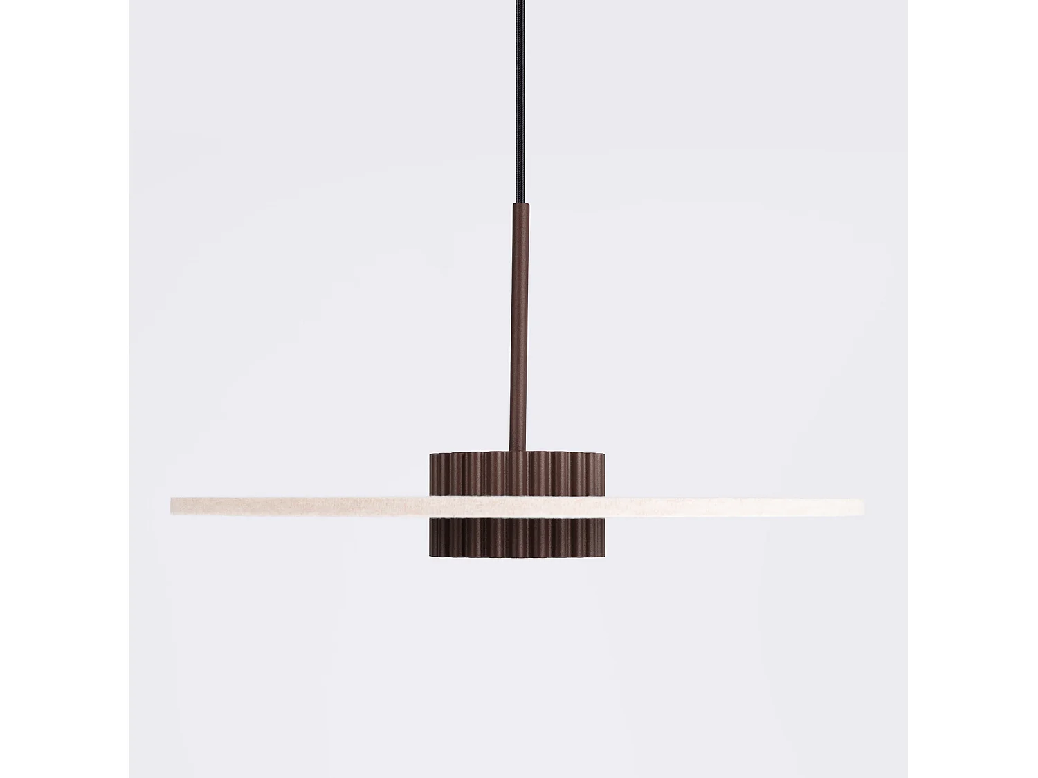 Hanglampen OVO minimalistisch van  - 1 lichtbronnen - L.40 x H.125 cm - bruin/beige