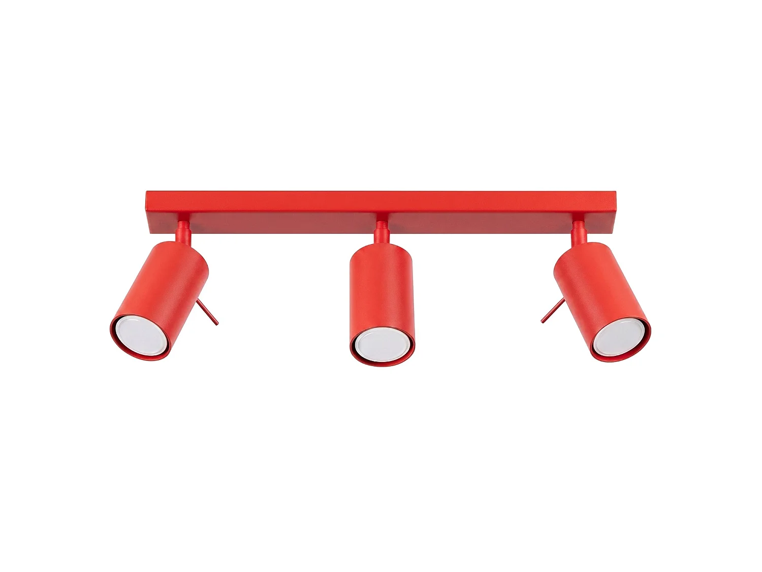 Plafonnier moderne en acier - 3 sources lumineuses - L.45 x H.16 cm - rouge