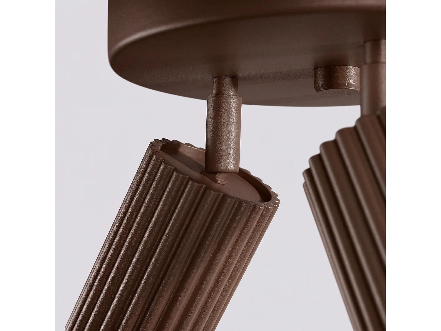 Plafonnier minimaliste en aluminium - 3 sources lumineuses - L.19,5 x H.18 cm - marron