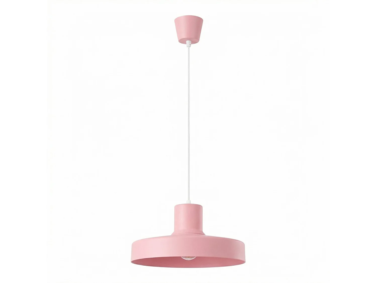 Lampe suspendue moderne en acier - 1 sources lumineuses - L.35 x H.120 cm - rose