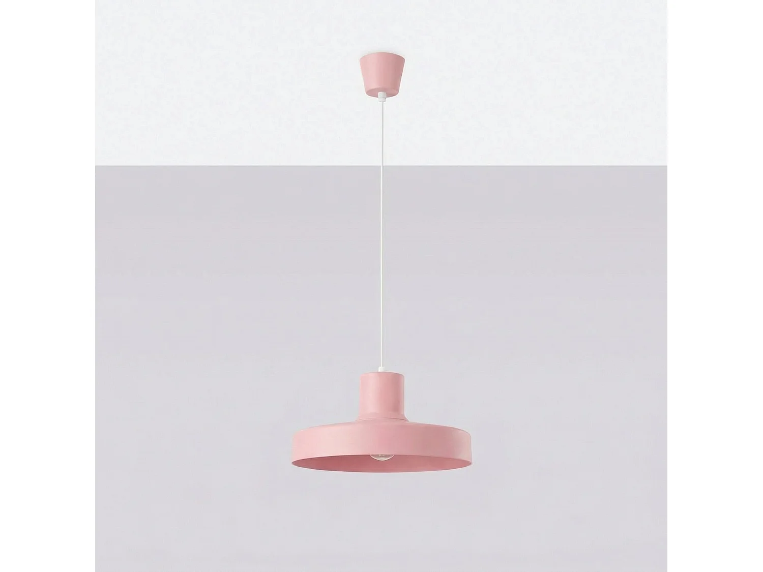 Lampe suspendue moderne en acier - 1 sources lumineuses - L.35 x H.120 cm - rose