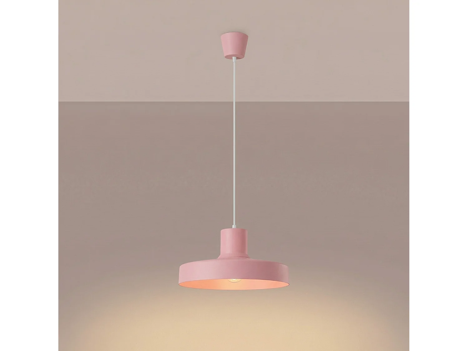 Lampe suspendue moderne en acier - 1 sources lumineuses - L.35 x H.120 cm - rose