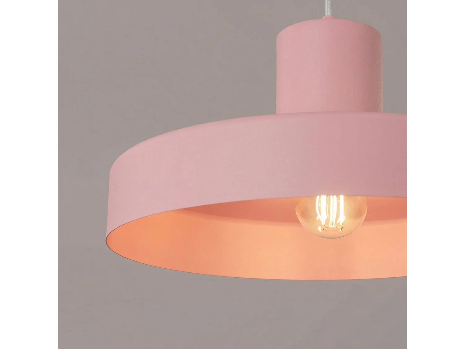 Lampe suspendue moderne en acier - 1 sources lumineuses - L.35 x H.120 cm - rose