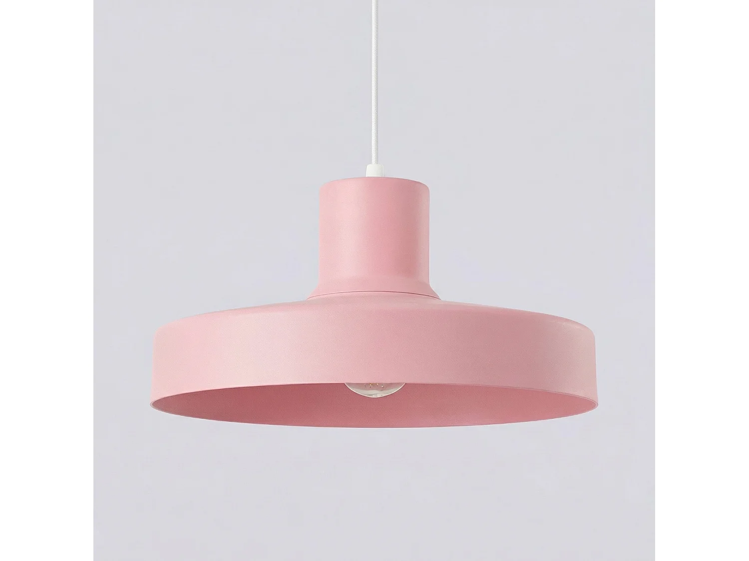 Lampe suspendue moderne en acier - 1 sources lumineuses - L.35 x H.120 cm - rose