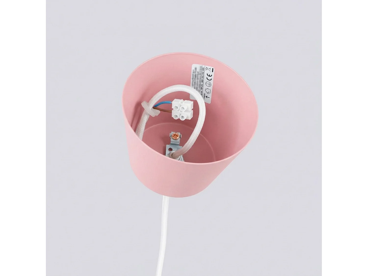 Lampe suspendue moderne en acier - 1 sources lumineuses - L.35 x H.120 cm - rose