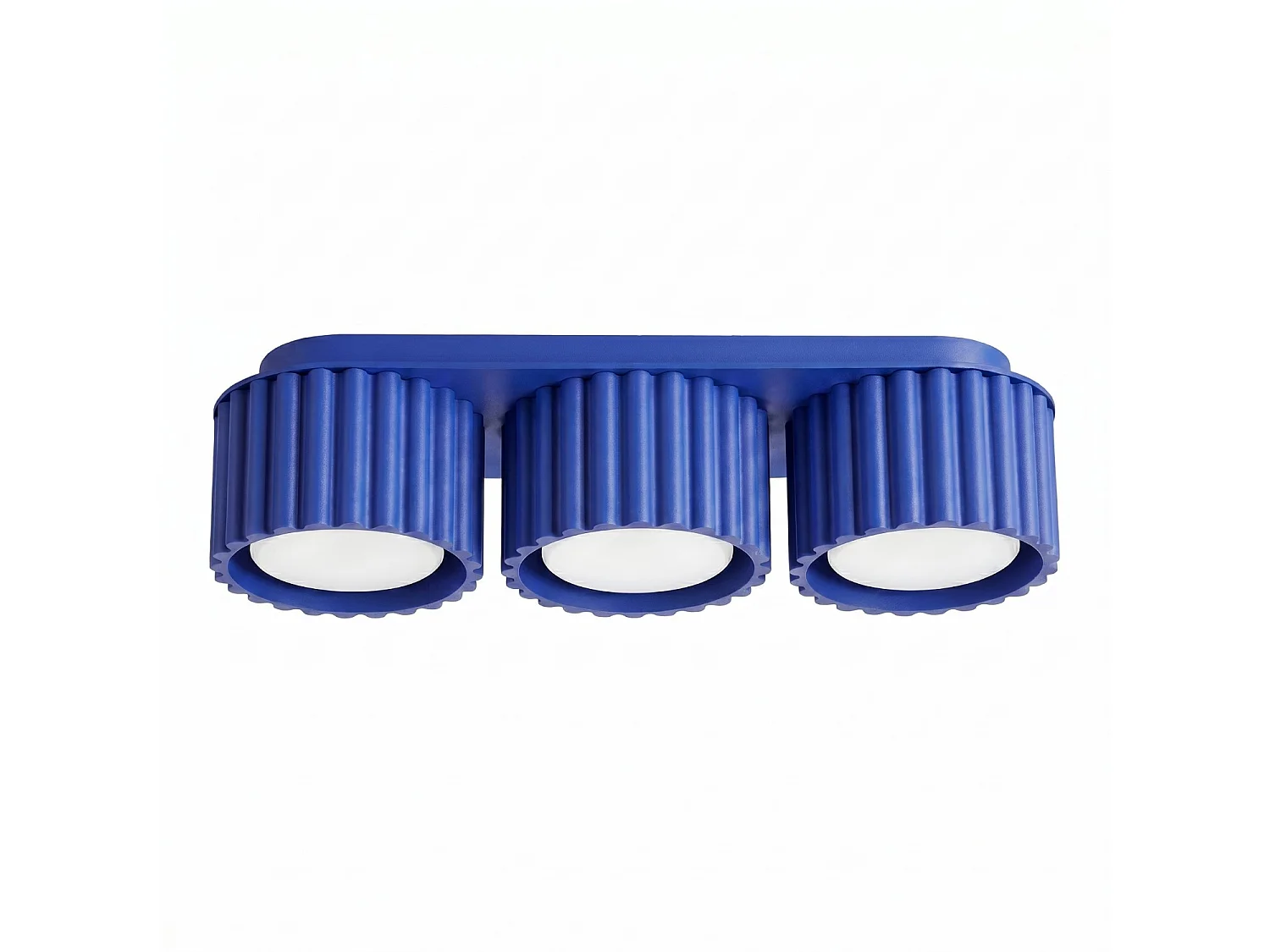 Plafonnier minimaliste en aluminium - 3 sources lumineuses - L.32,5 x H.8 cm - outremer