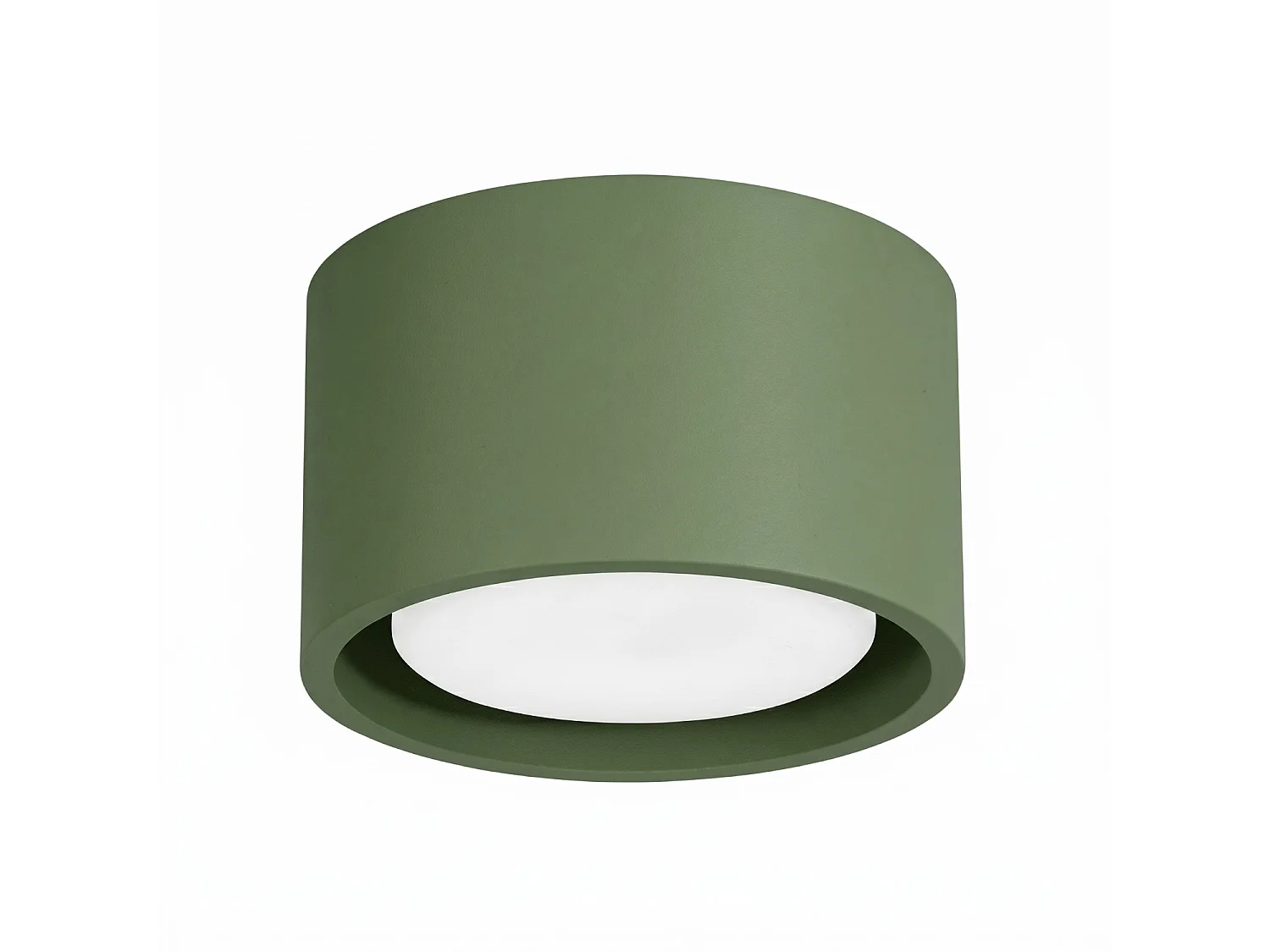 Plafonnier minimaliste en aluminium - 1 sources lumineuses - L.10 x H.6 cm - vert olive
