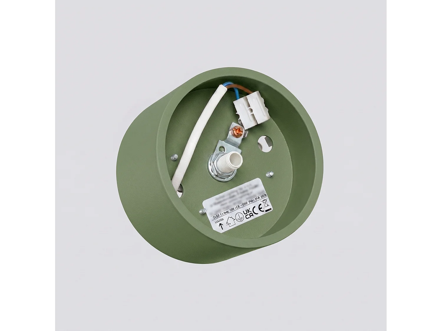 Plafonnier minimaliste en aluminium - 1 sources lumineuses - L.10 x H.6 cm - vert olive
