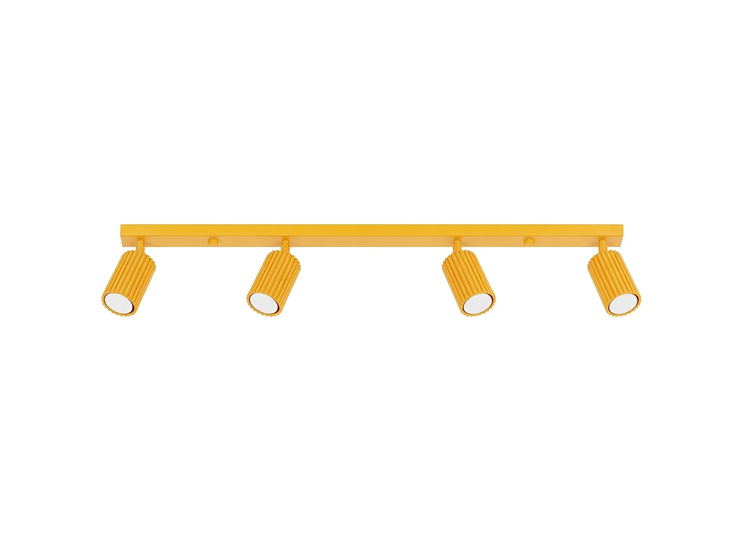 Plafonnier minimaliste en aluminium - 4 sources lumineuses - L.81 x H.16,5 cm - jaune