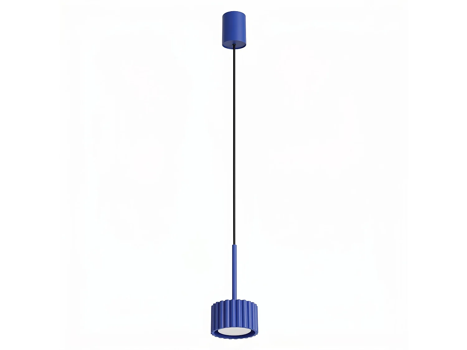Lampe suspendue minimaliste en aluminium - 1 sources lumineuses - L.10 x H.125 cm - outremer
