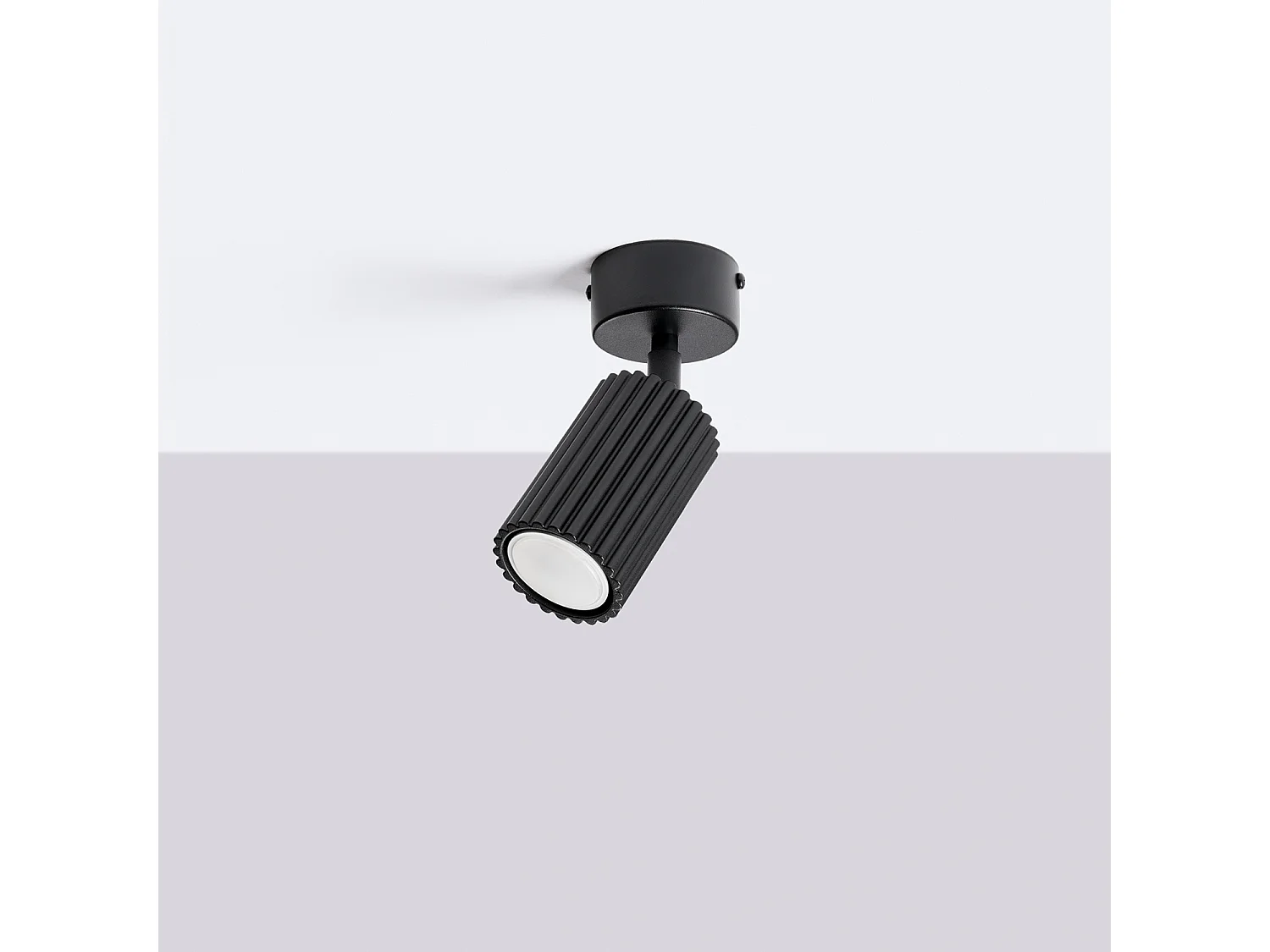 Plafonniers KARBON minimaliste en aluminium - 1 sources lumineuses - L.7 x H.18 cm - noir