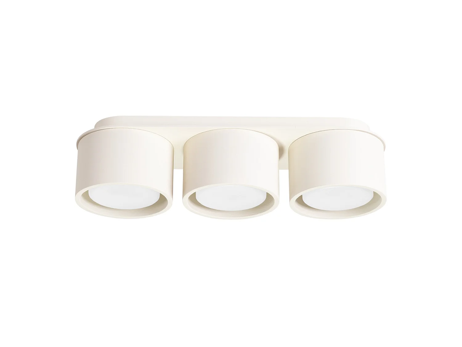 Plafonnier minimaliste en aluminium - 3 sources lumineuses - L.32,4 x H.8,2 cm - beige