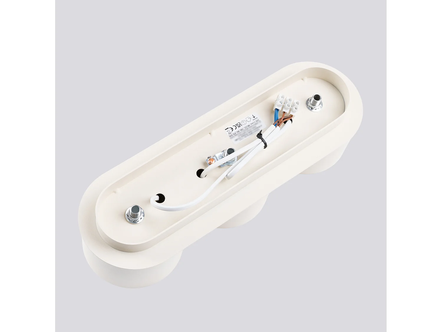 Plafonnier minimaliste en aluminium - 3 sources lumineuses - L.32,4 x H.8,2 cm - beige
