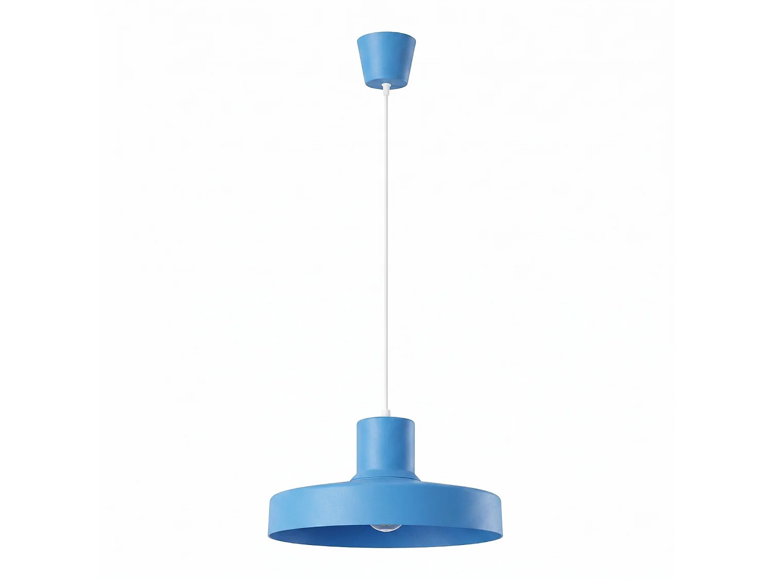 Lampe suspendue moderne en acier - 1 sources lumineuses - L.35 x H.120 cm - bleu clair
