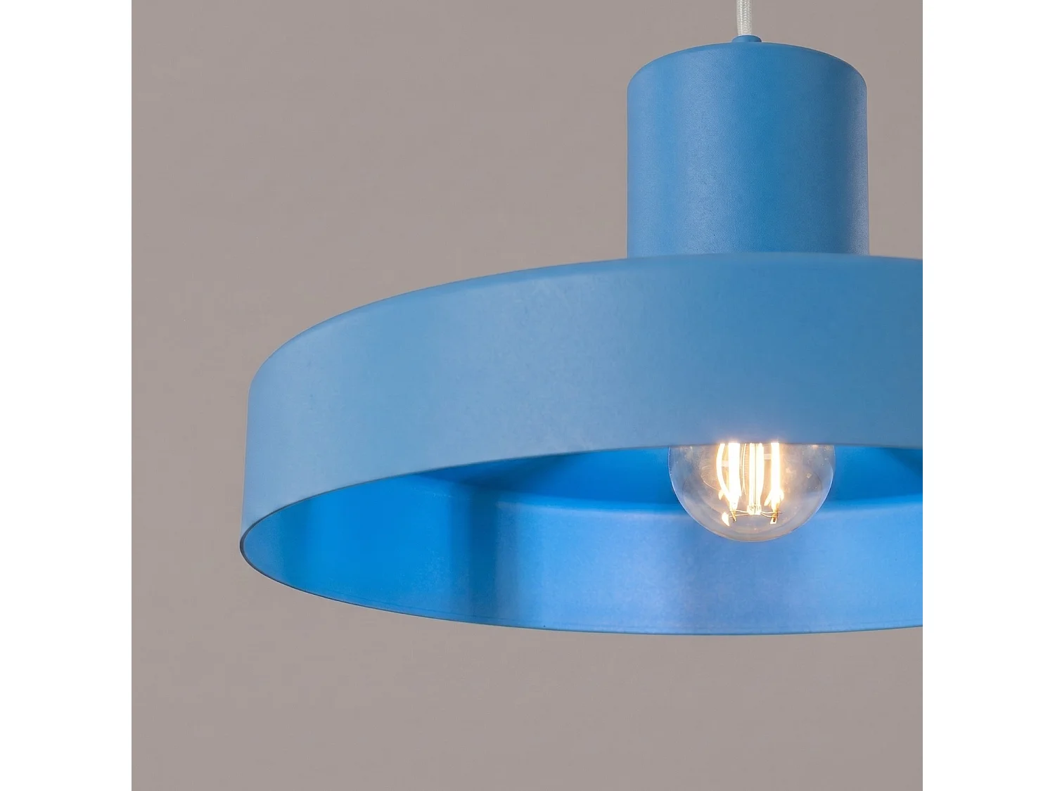 Lampe suspendue moderne en acier - 1 sources lumineuses - L.35 x H.120 cm - bleu clair