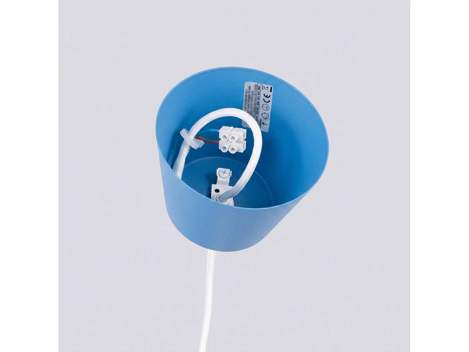 Lampe suspendue moderne en acier - 1 sources lumineuses - L.35 x H.120 cm - bleu clair