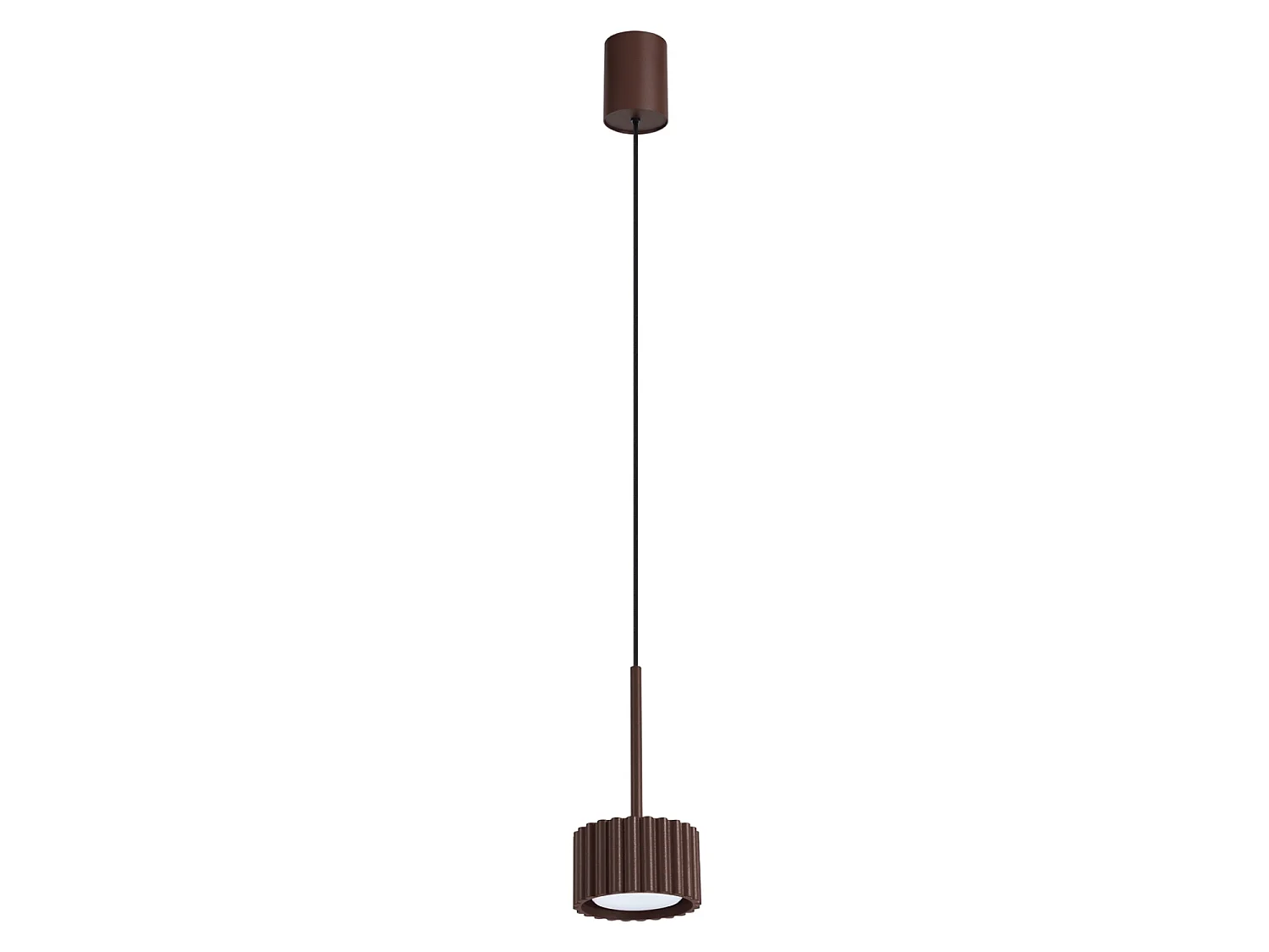 Lampe suspendue minimaliste en aluminium - 1 sources lumineuses - L.10 x H.125 cm - marron