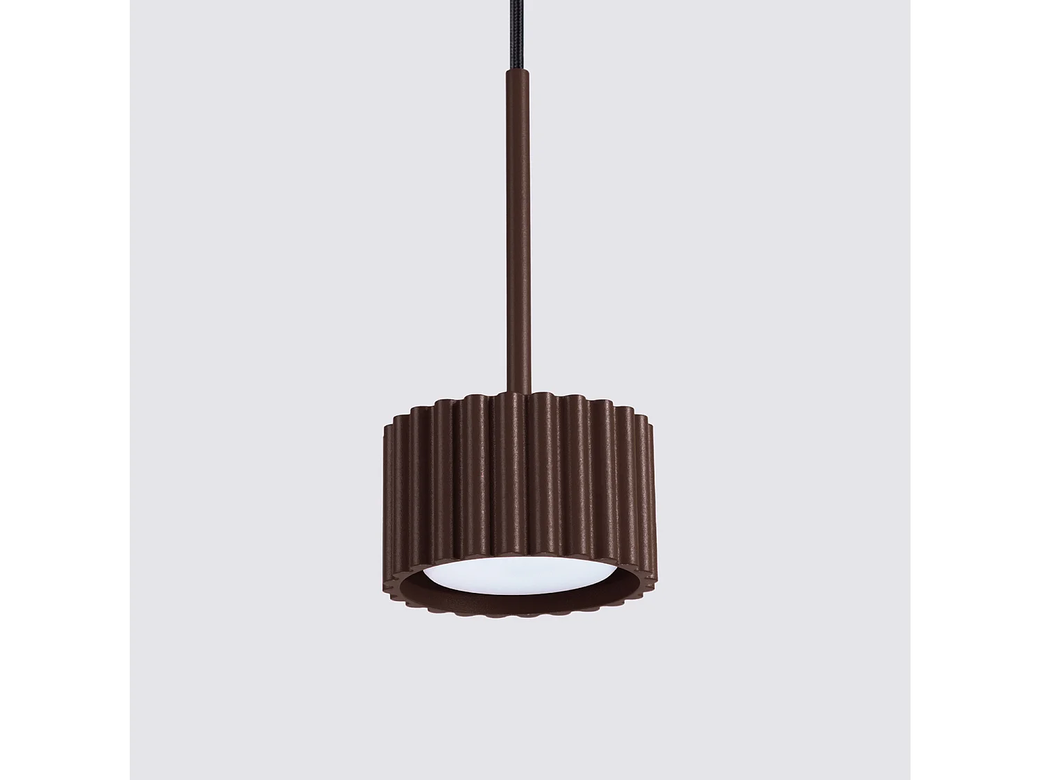 Lampe suspendue minimaliste en aluminium - 1 sources lumineuses - L.10 x H.125 cm - marron