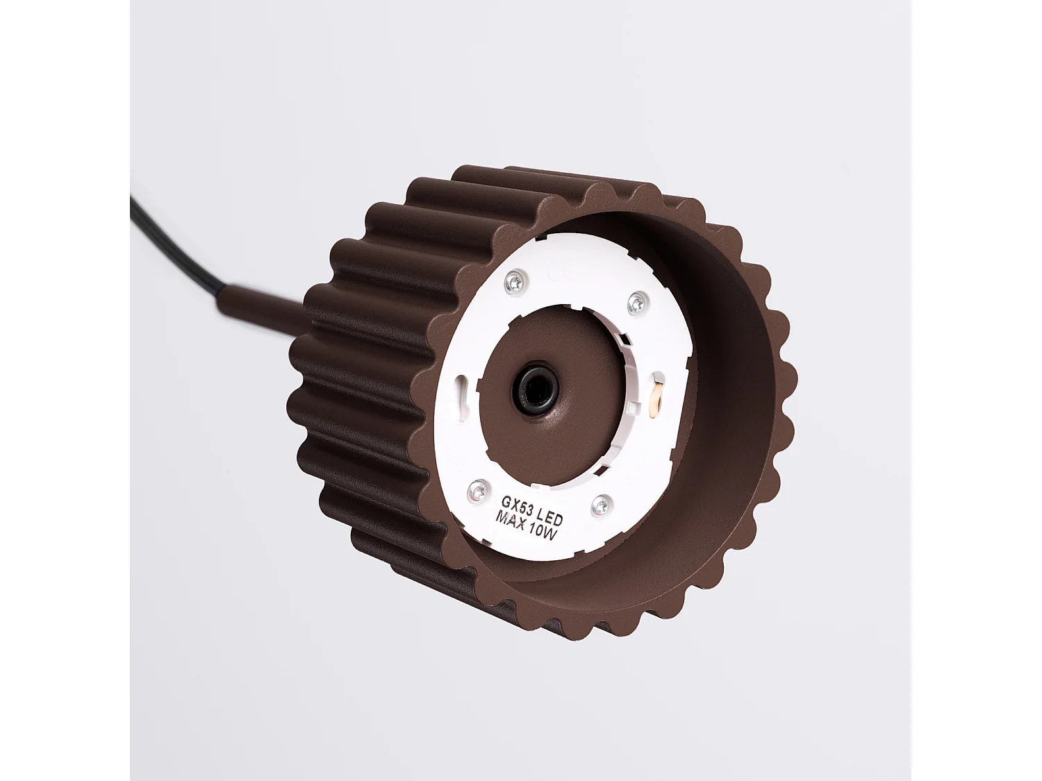 Lampe suspendue minimaliste en aluminium - 1 sources lumineuses - L.10 x H.125 cm - marron