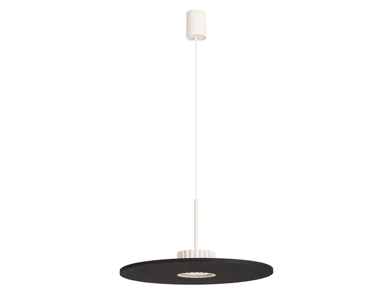 Hanglampen OVO minimalistisch van  - 1 lichtbronnen - L.40 x H.125 cm - beige/zwart
