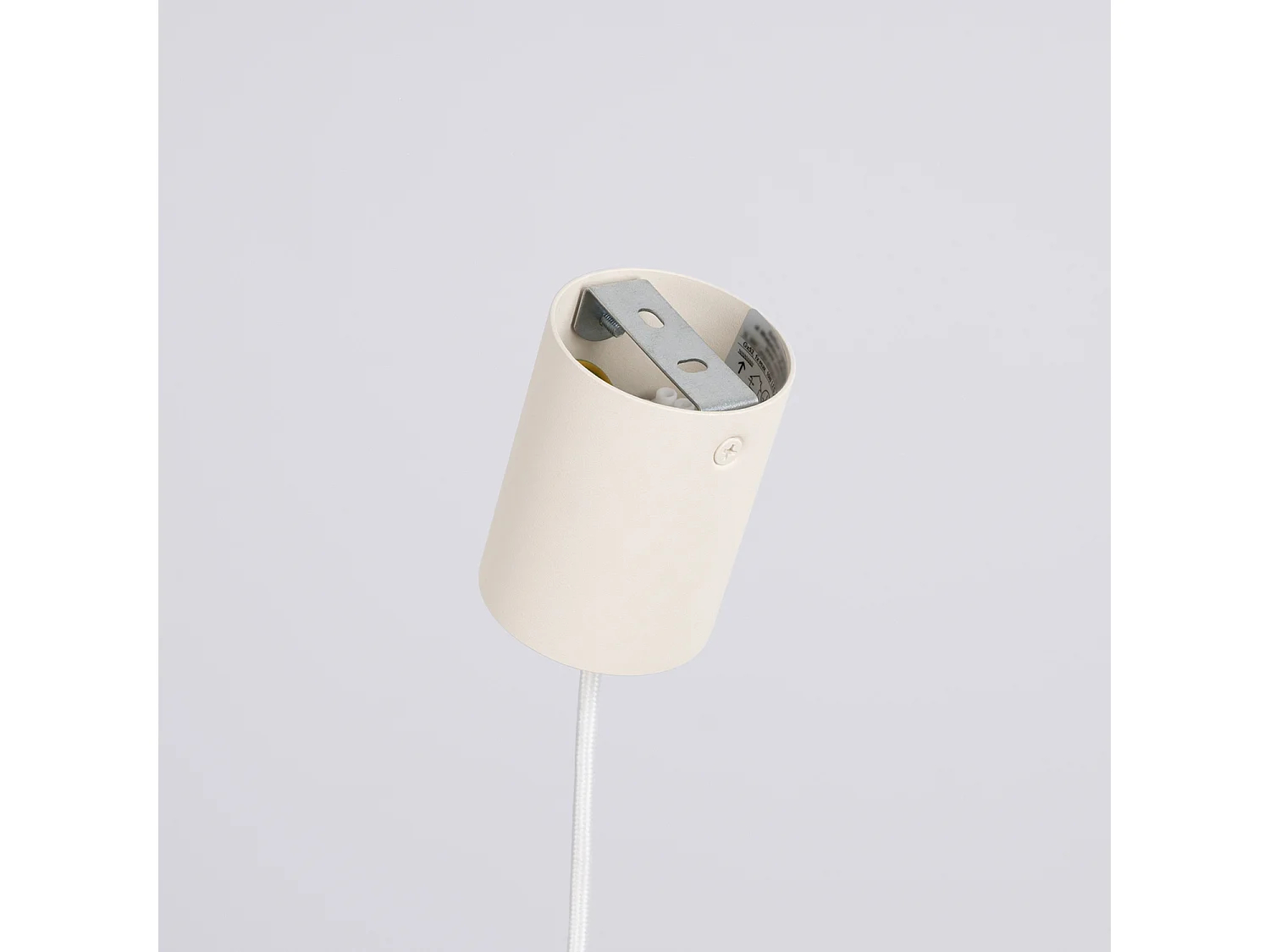 Hanglampen OVO minimalistisch van  - 1 lichtbronnen - L.40 x H.125 cm - beige/zwart