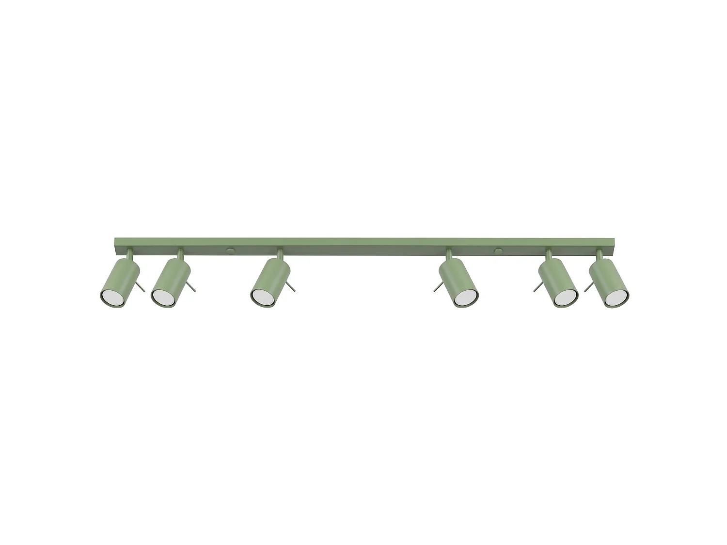 Plafonnier moderne en acier - 6 sources lumineuses - L.118 x H.16 cm - sauge