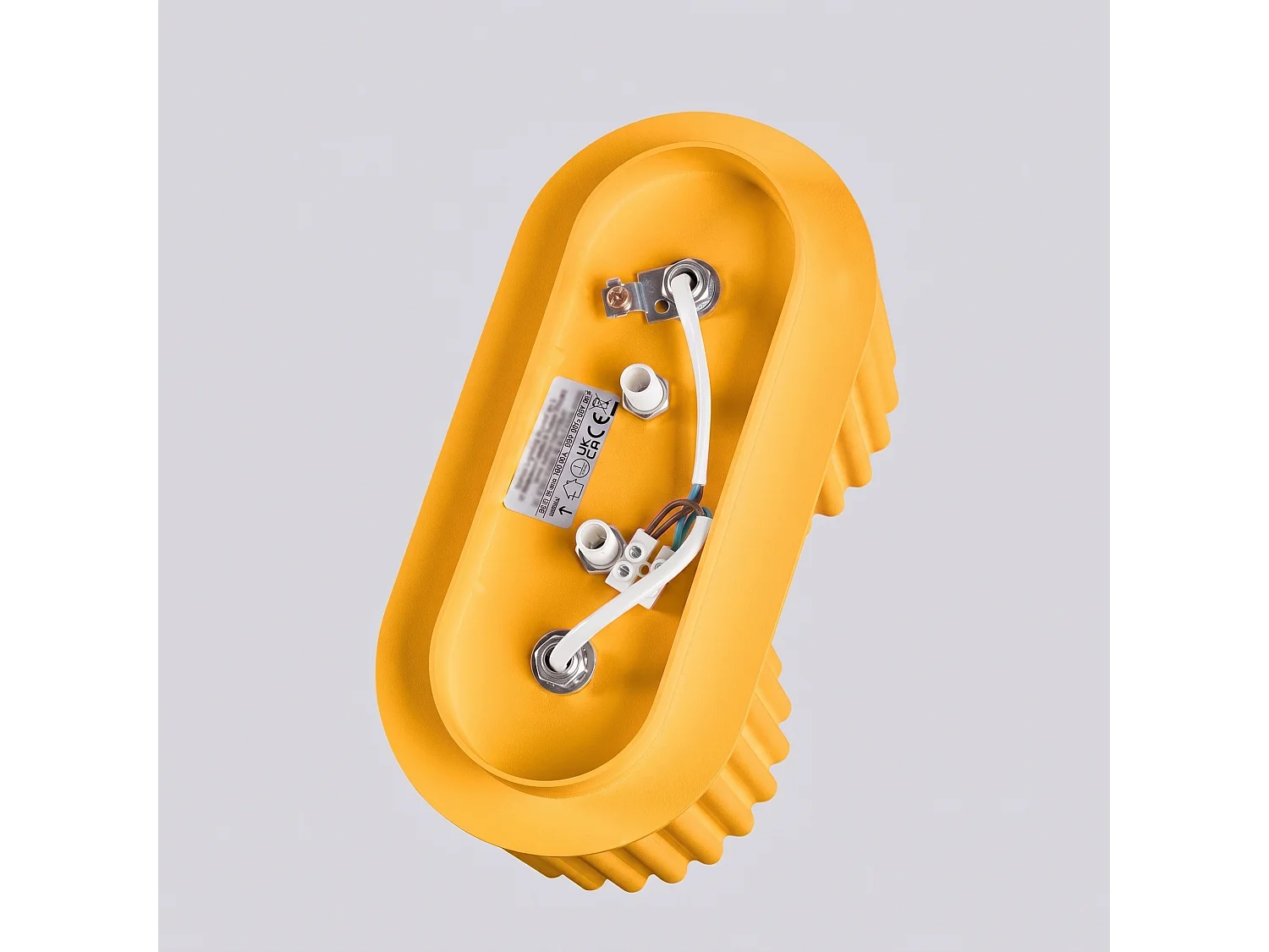 Plafonnier minimaliste en aluminium - 2 sources lumineuses - L.21 x H.12 cm - jaune