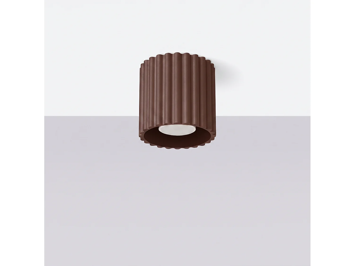 Plafonnier minimaliste en aluminium - 1 sources lumineuses - L.10 x H.10 cm - marron