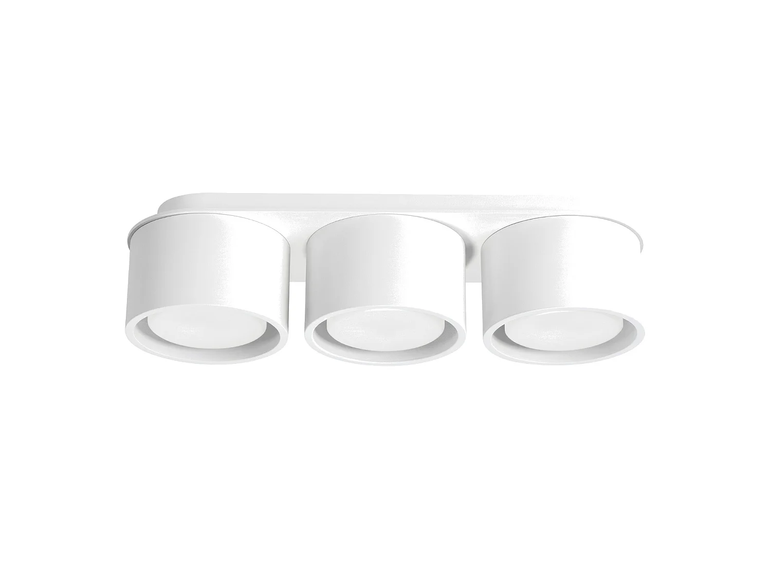 Plafonnier minimaliste en aluminium - 3 sources lumineuses - L.32,4 x H.8,2 cm - blanc