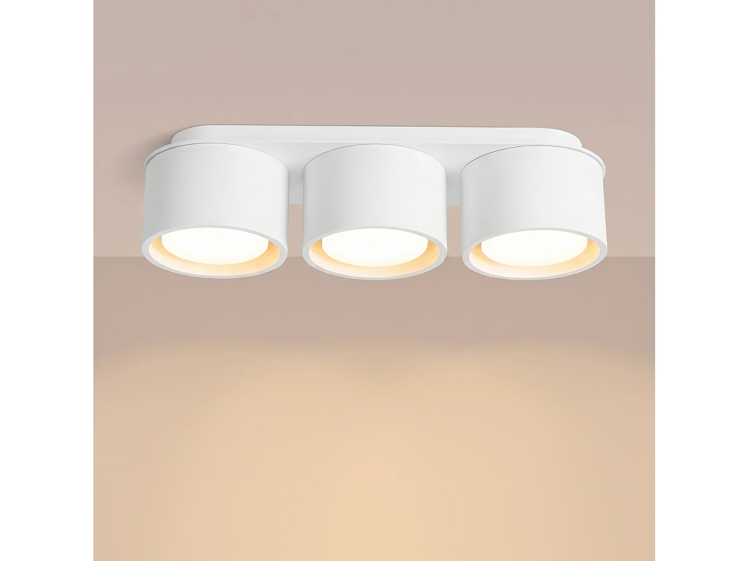 Plafonnier minimaliste en aluminium - 3 sources lumineuses - L.32,4 x H.8,2 cm - blanc