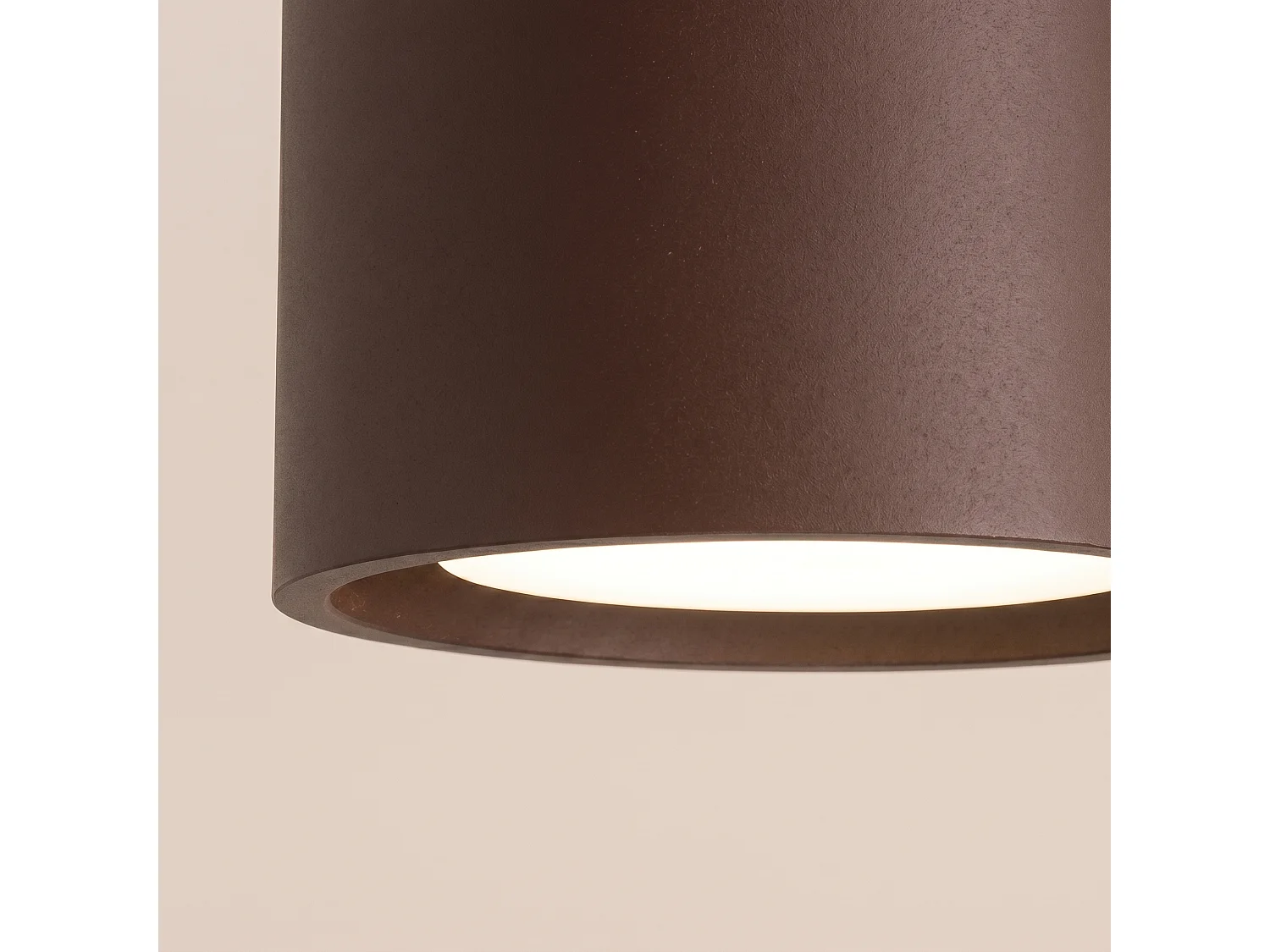 Plafonnier minimaliste en aluminium - 2 sources lumineuses - L.21 x H.8 cm - marron