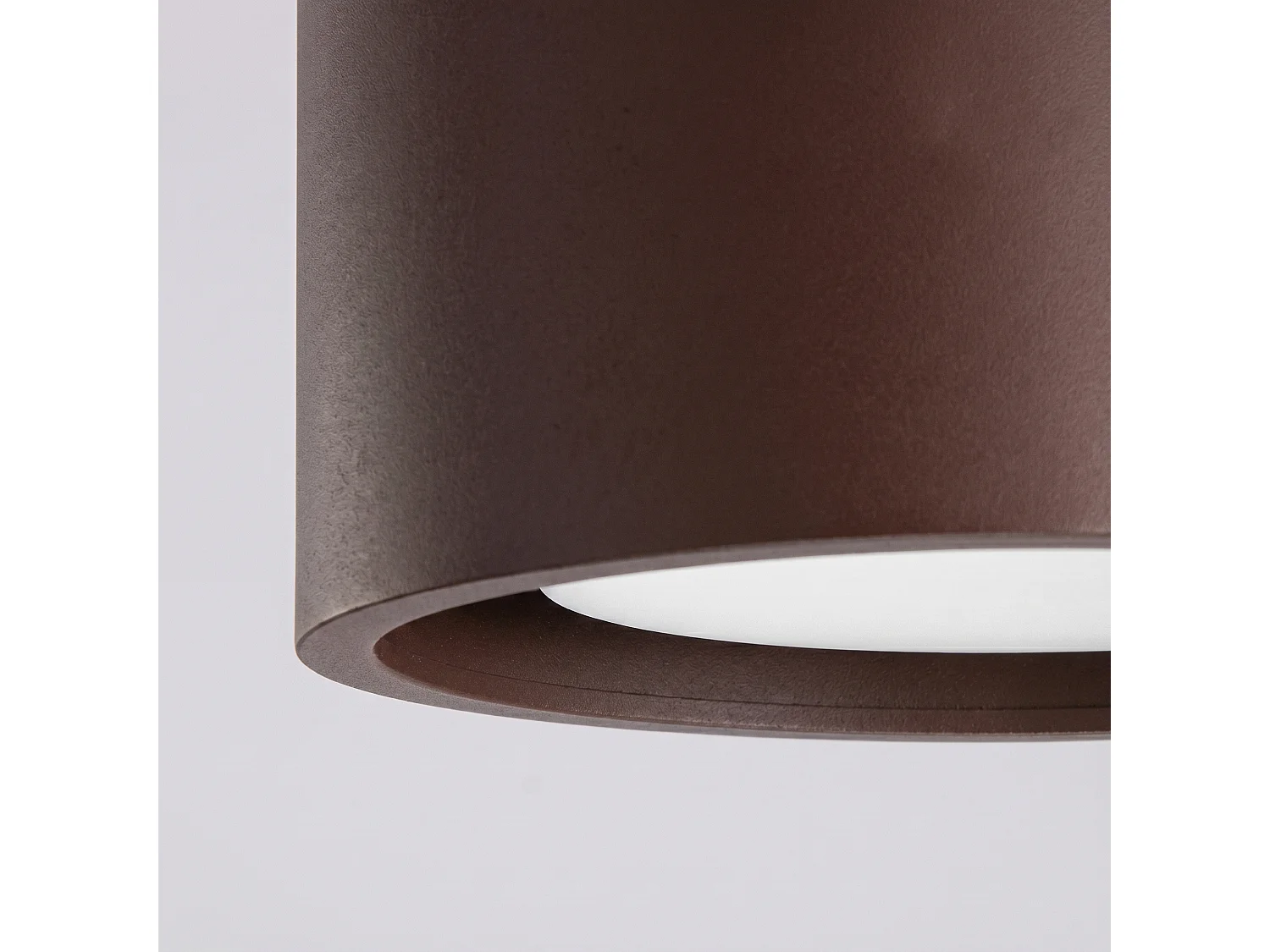 Plafonnier minimaliste en aluminium - 2 sources lumineuses - L.21 x H.8 cm - marron