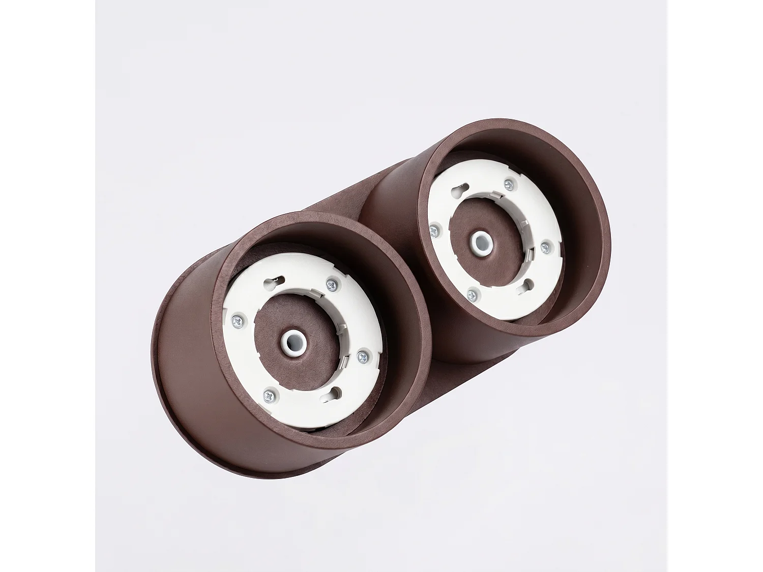 Plafonnier minimaliste en aluminium - 2 sources lumineuses - L.21 x H.8 cm - marron