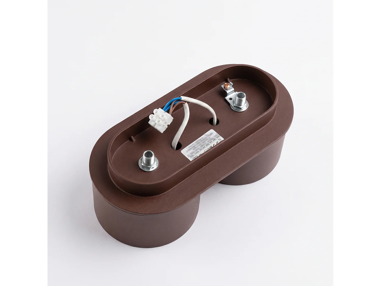 Plafonnier minimaliste en aluminium - 2 sources lumineuses - L.21 x H.8 cm - marron